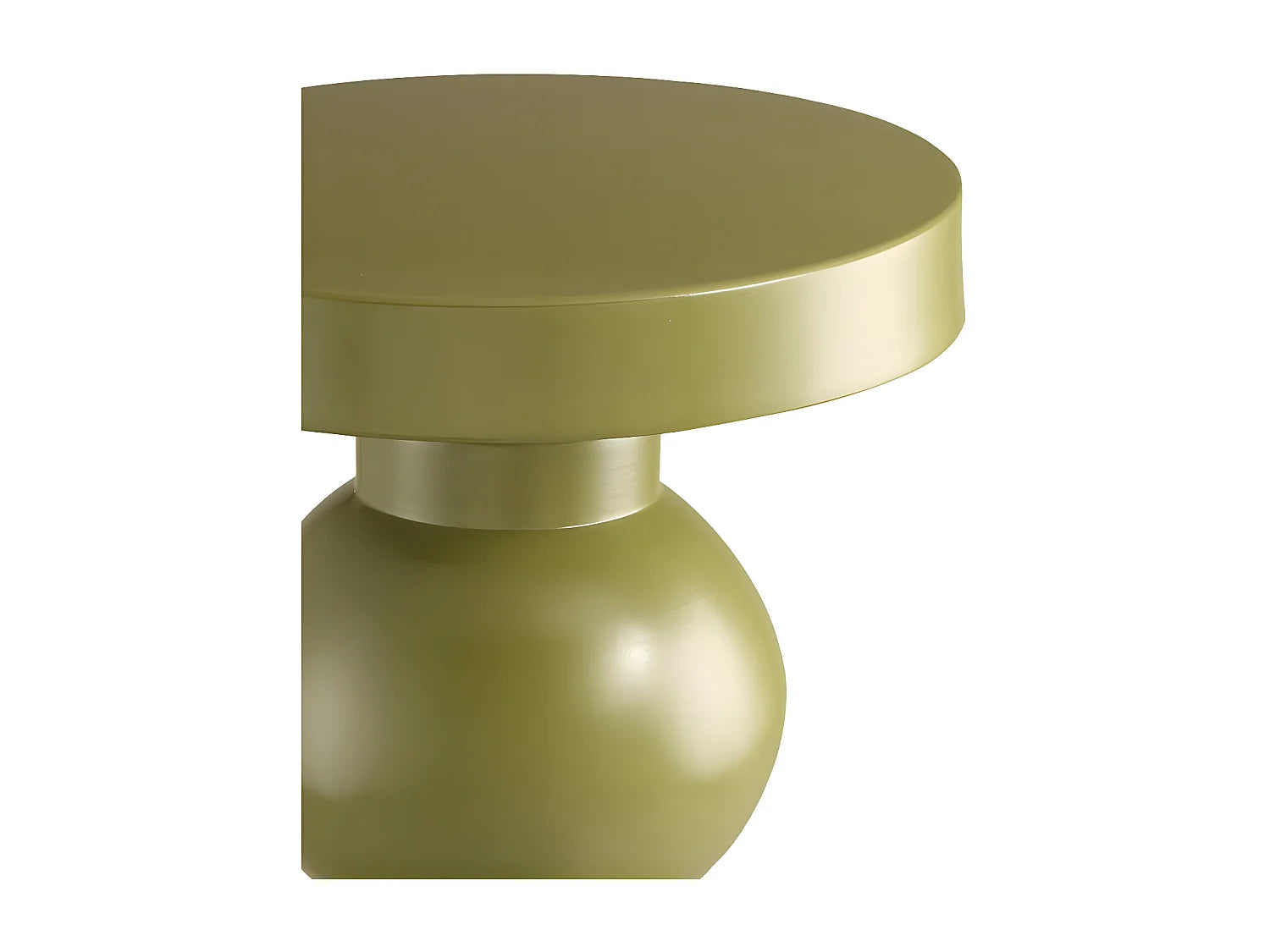 Bout de canapé rond en aluminium vert olive – ELVA