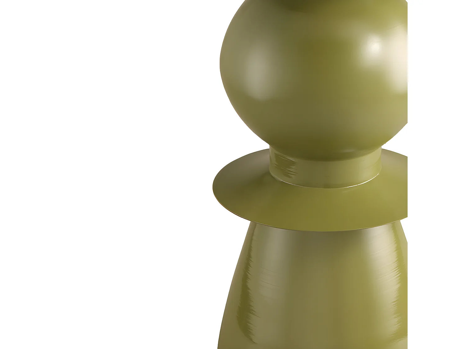 Bout de canapé rond en aluminium vert olive – ELVA