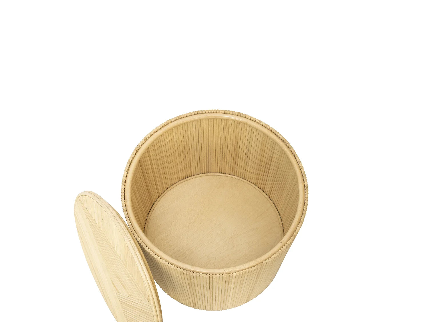 Bout de canapé rond en rotin avec rangement – CANNA
