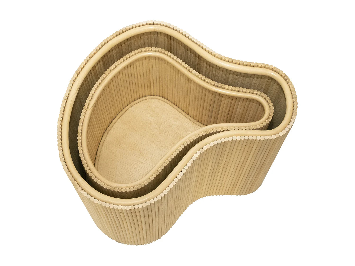 Bout de canapé organique en rotin lot de 2 – CALAO