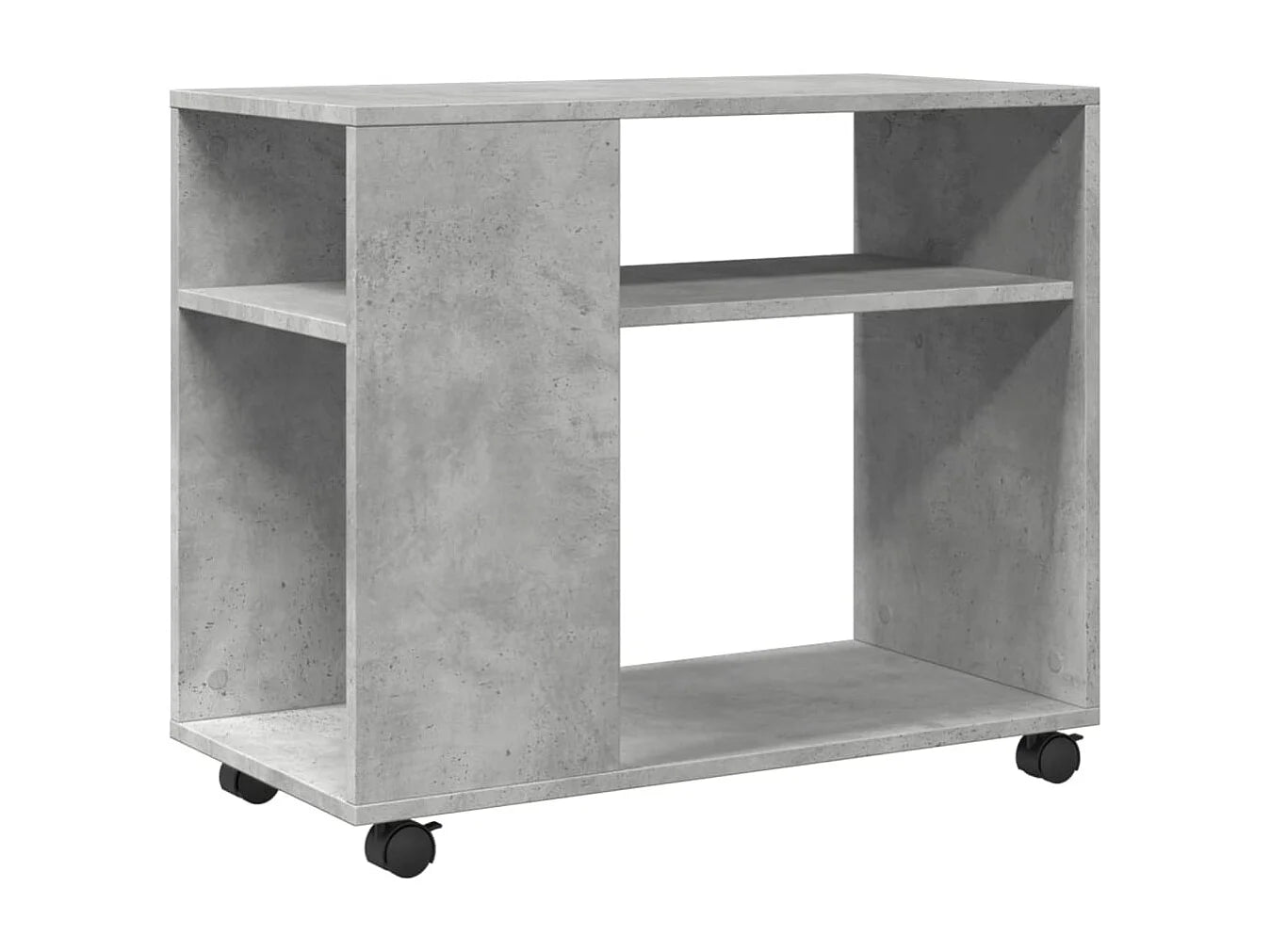Bout de canapé bas à roulettes gris béton – BASALTE