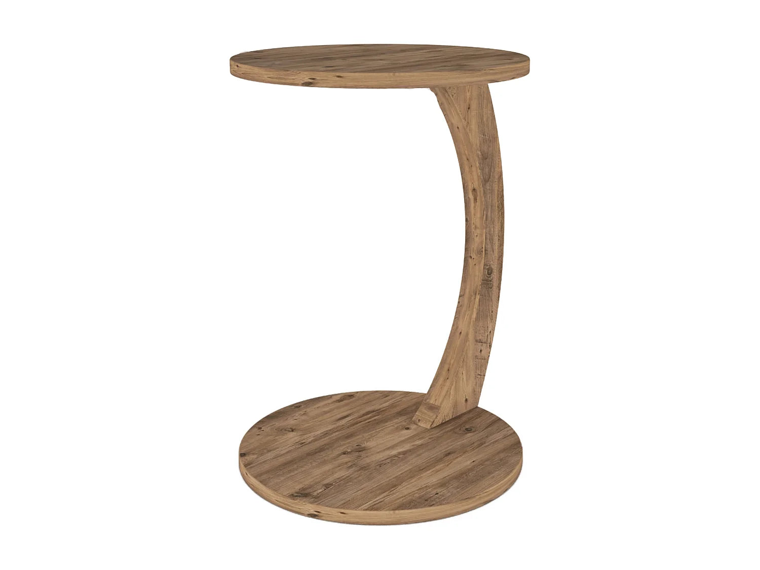 Bout de canapé rond effet bois compact – HOLBY