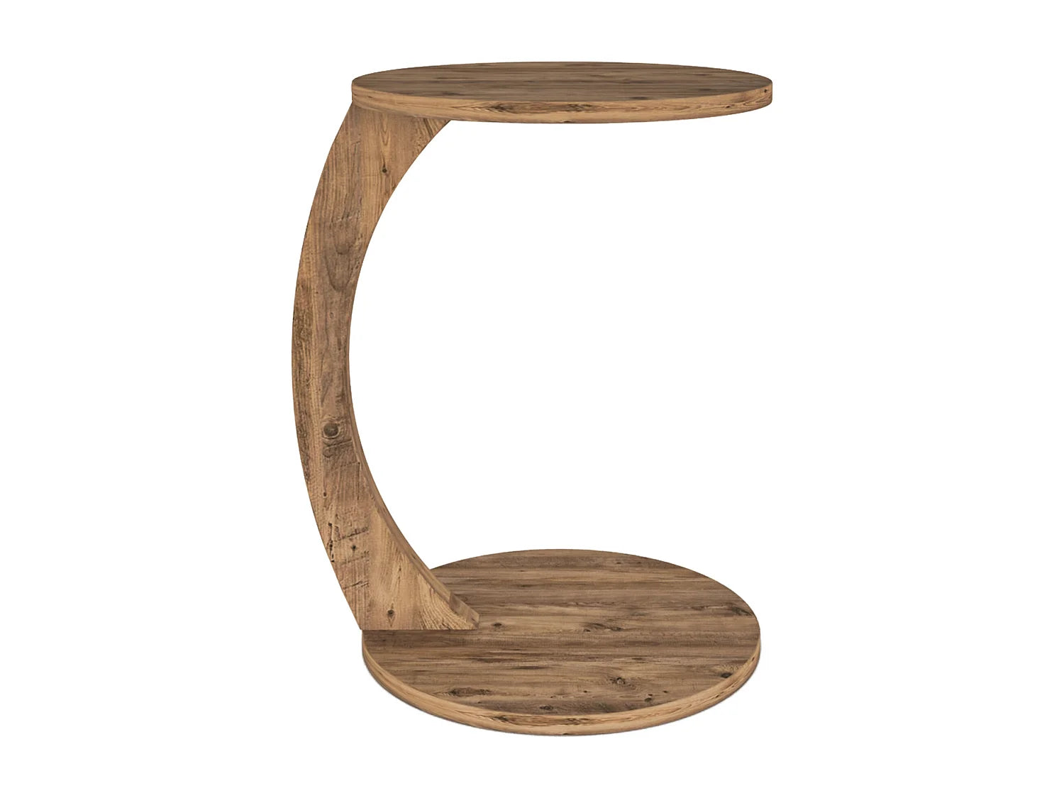 Bout de canapé rond effet bois compact – HOLBY