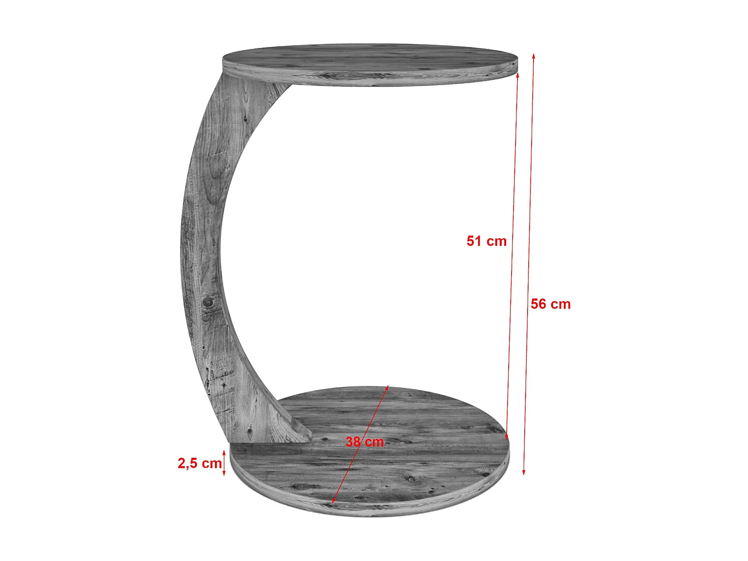 Bout de canapé rond effet bois compact – HOLBY