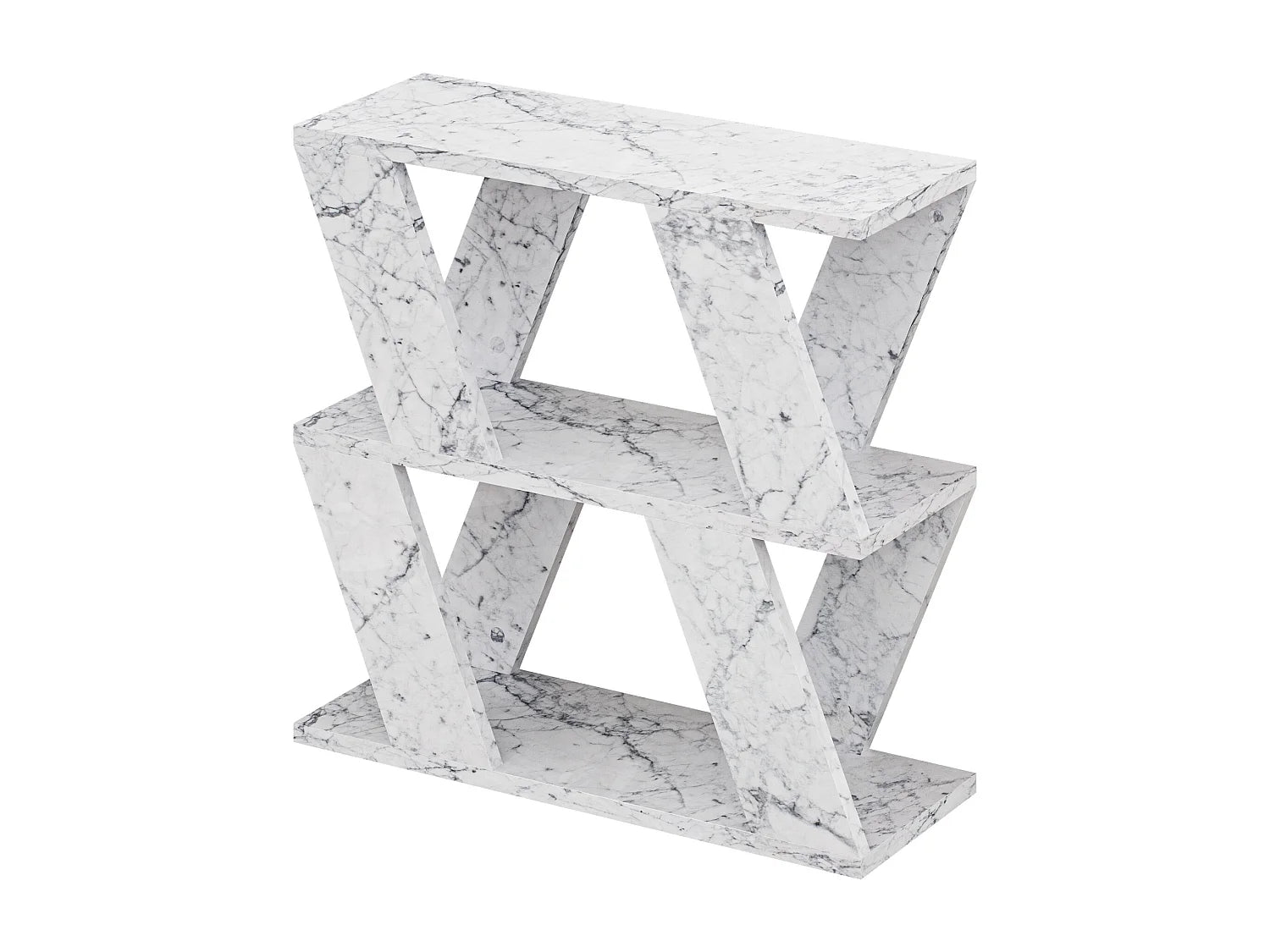 Bout de canapé rectangulaire effet marbre blanc – LAZENA