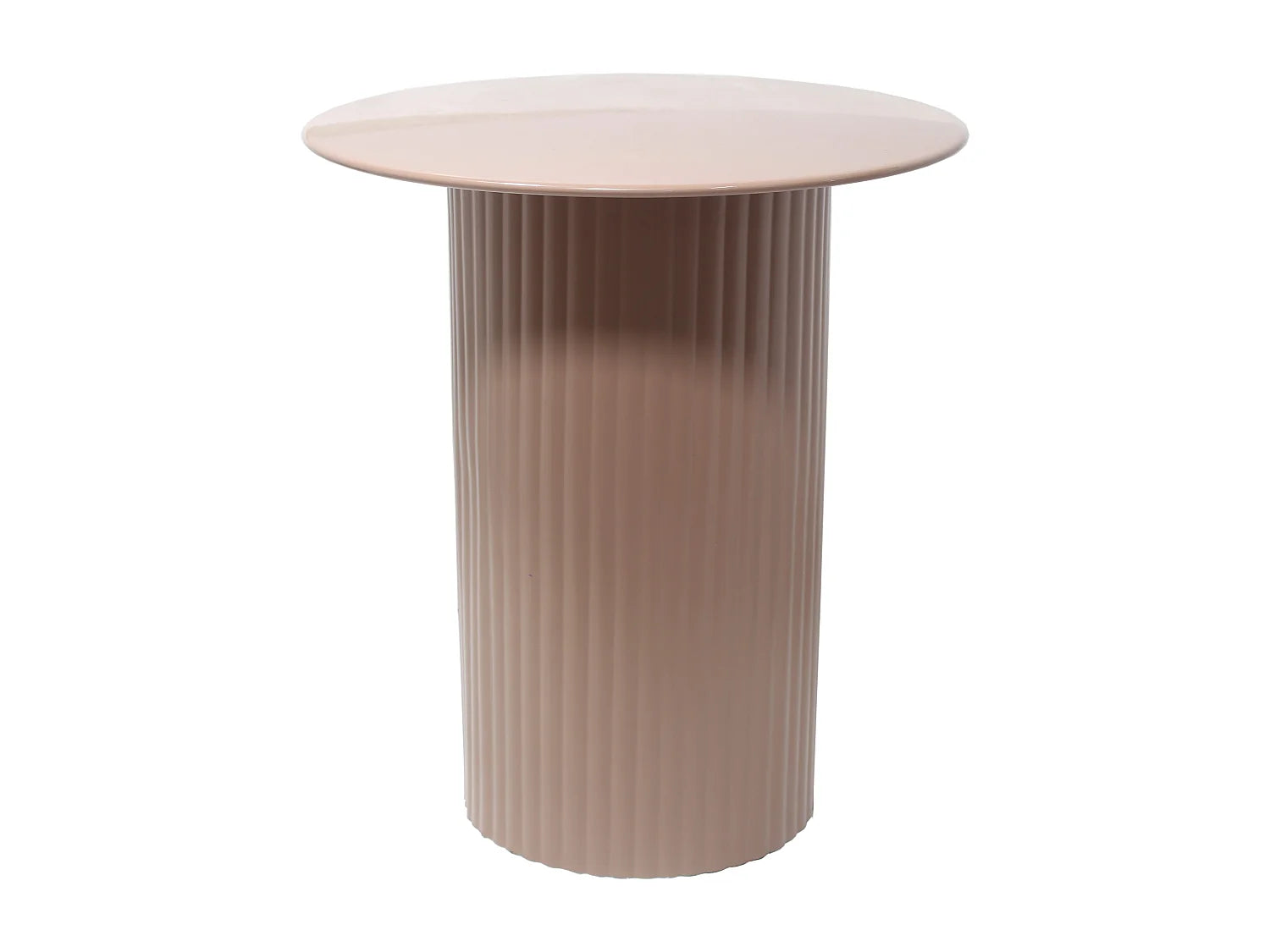 Bout de canapé en métal beige nervuré – LINEA