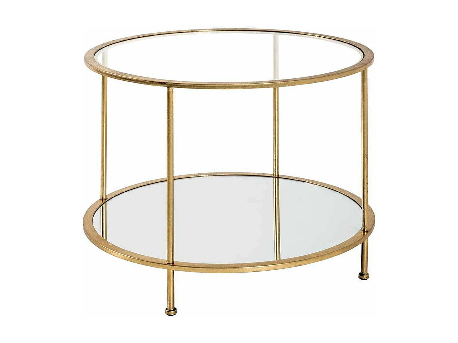 Bout de canapé rond en verre doré – LUMINA