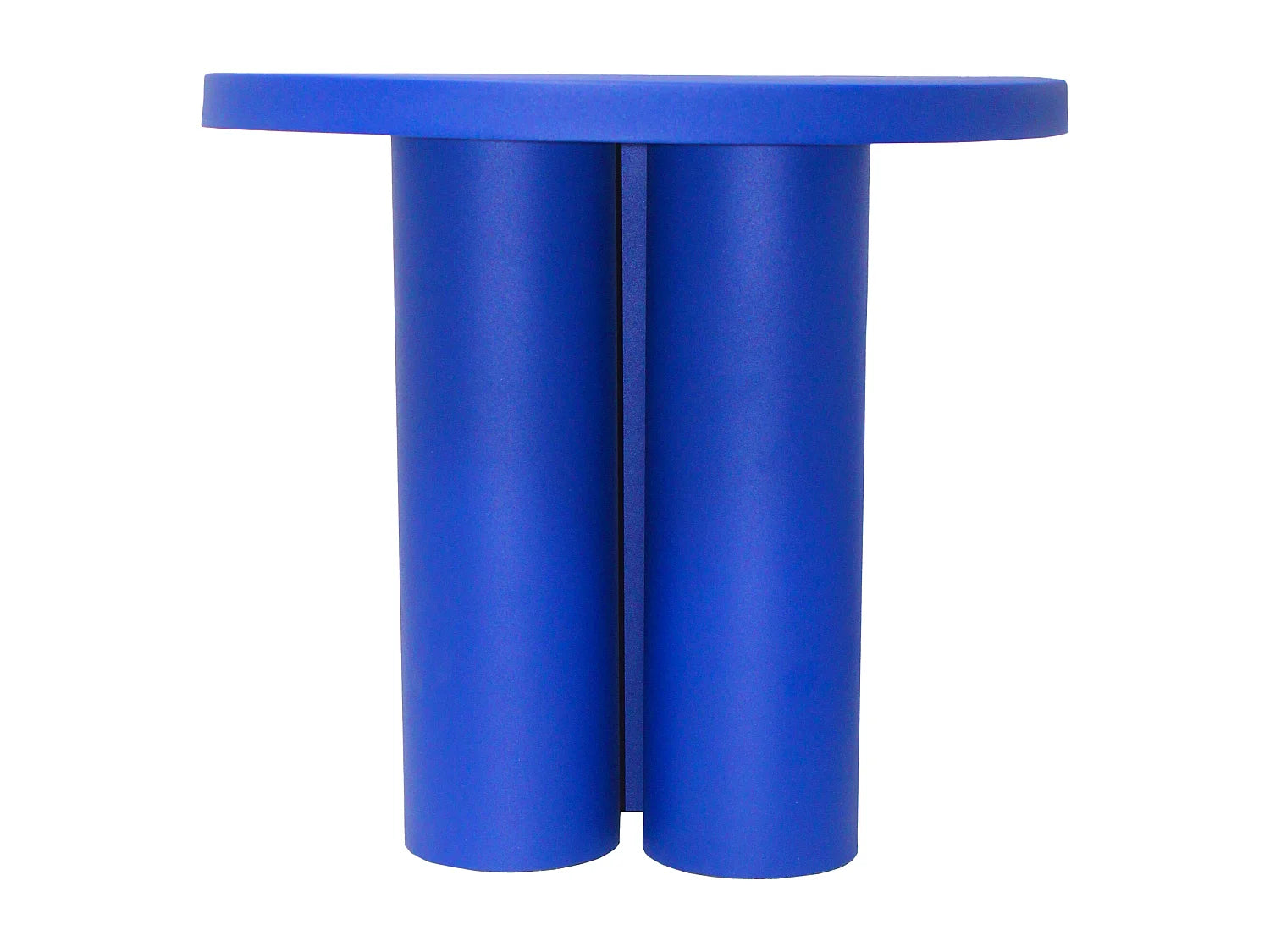 Bout de canapé en métal bleu sur colonnes – CALYPSO