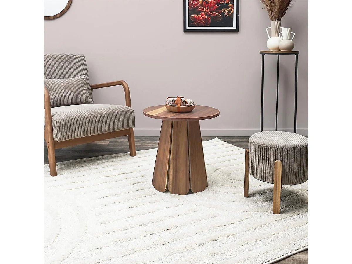 Bout de canapé carré en MDF aspect noyer – LYLÏAN