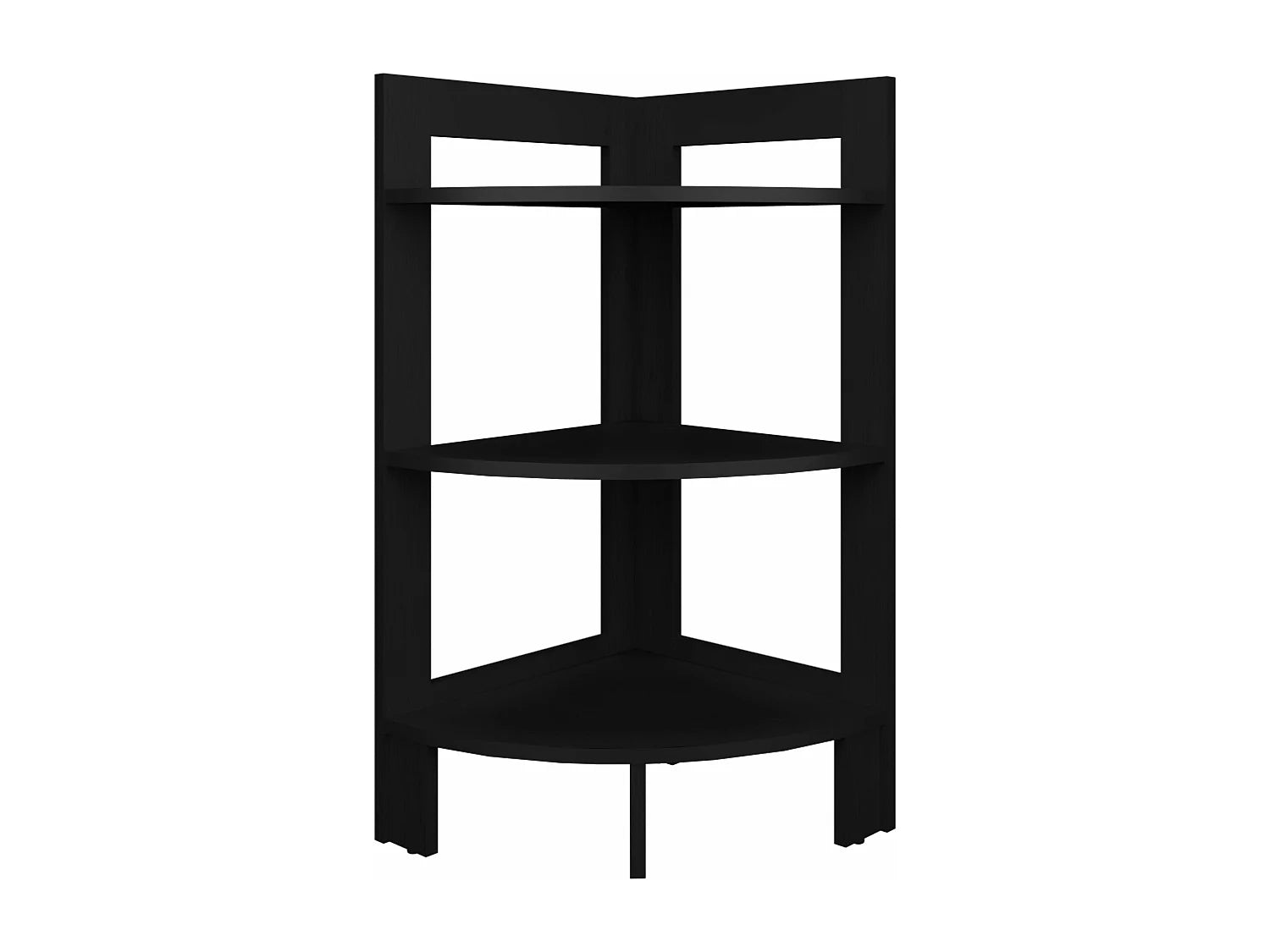 Bout de canapé colonne en bois noir à étagères – CORVO