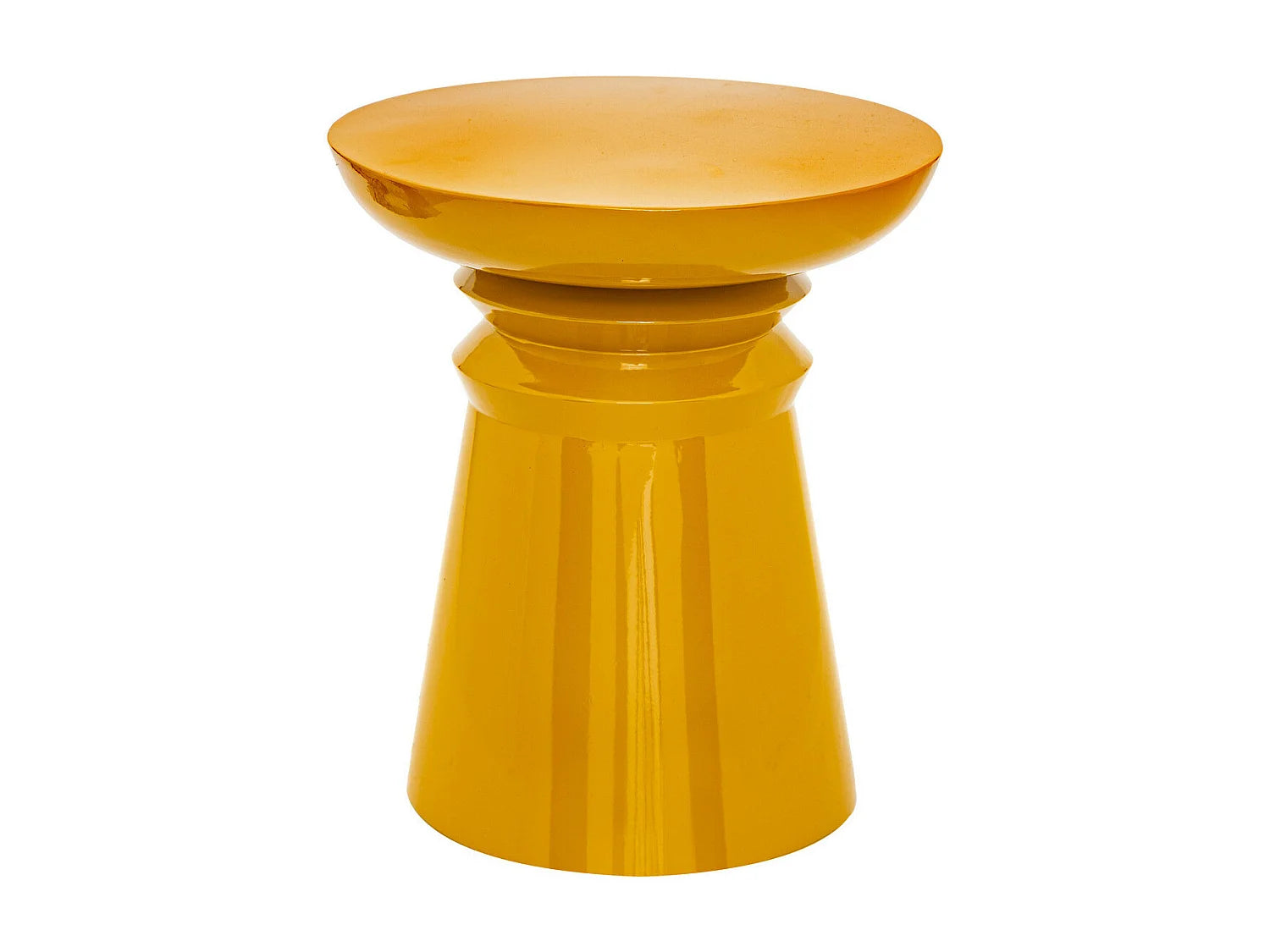 Bout de canapé totem en métal jaune moutarde – SAFFRAN