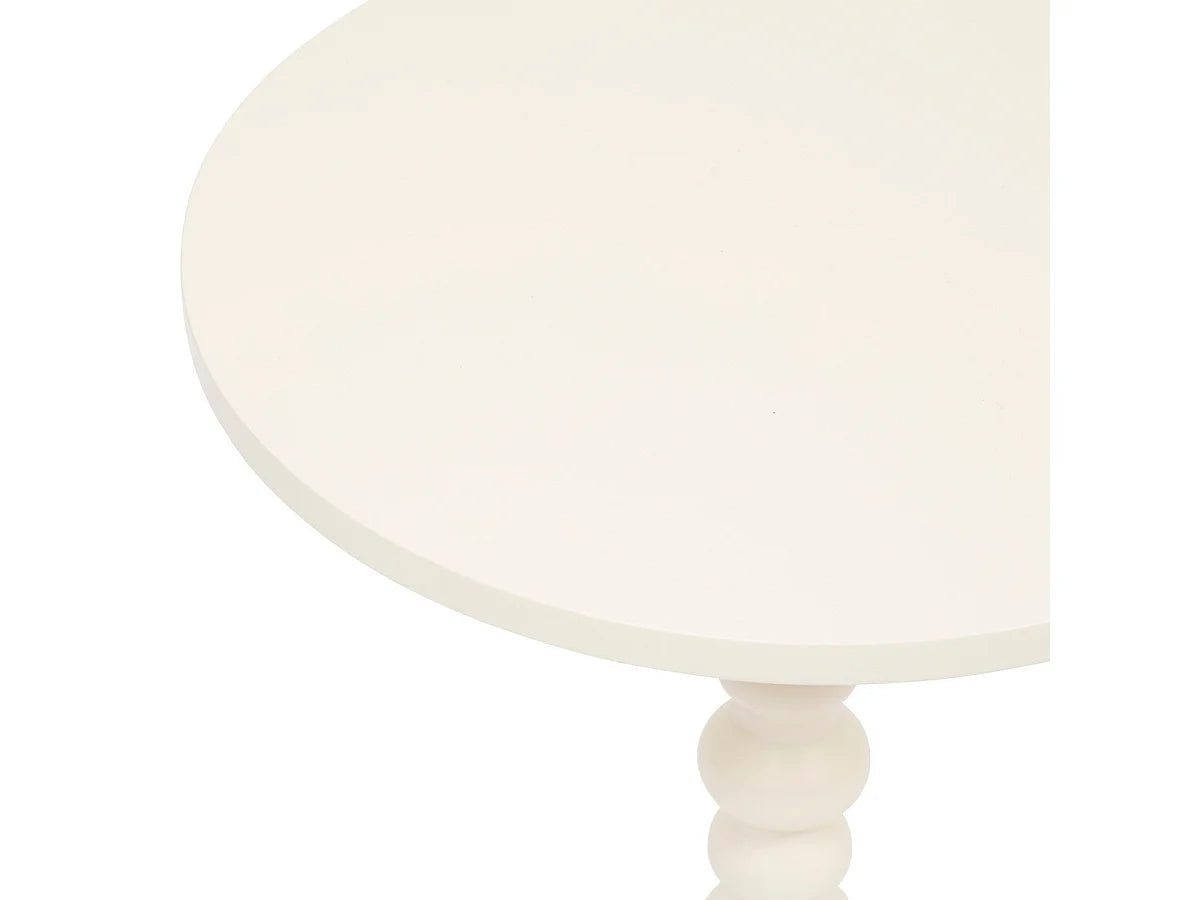 Bout de canapé rond en bois blanc ivoire – IVORA