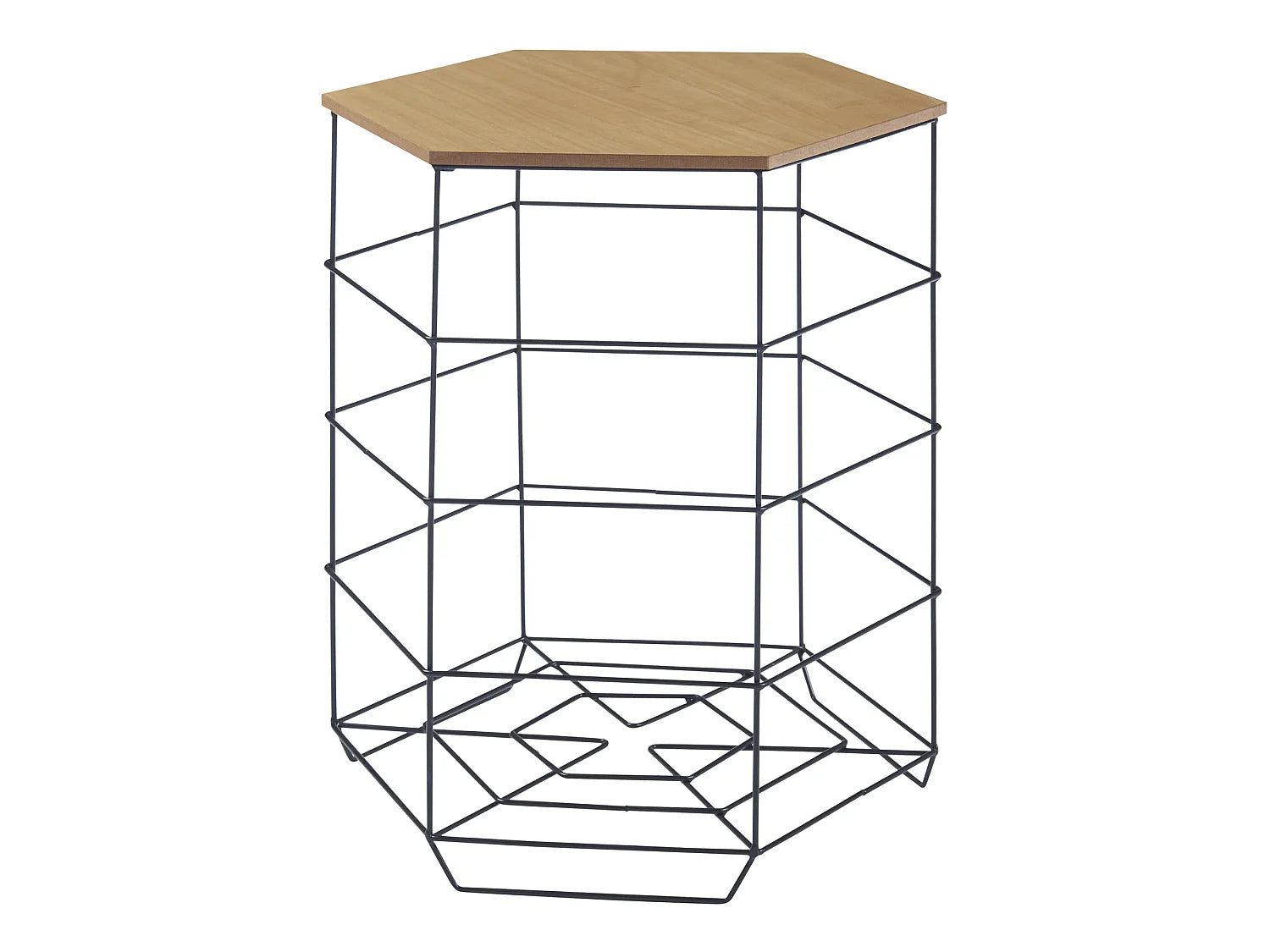 Lot de 2 bouts de canapé métal noir effet bois – HORVIK