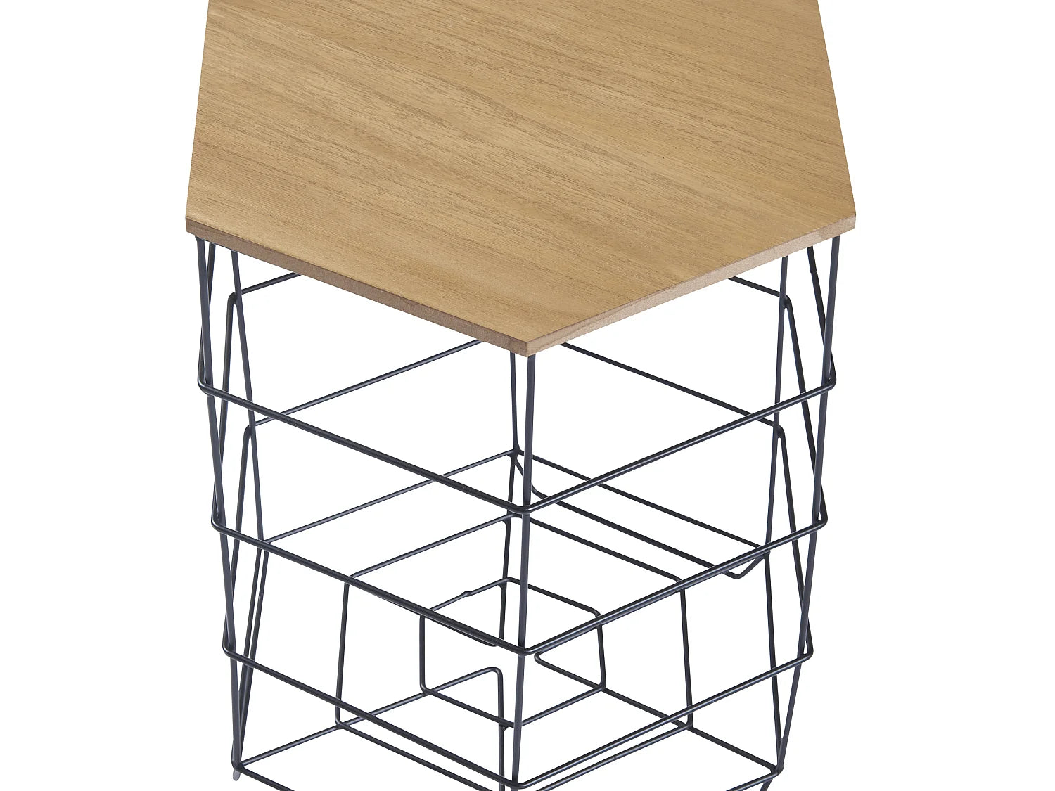 Lot de 2 bouts de canapé métal noir effet bois – HORVIK