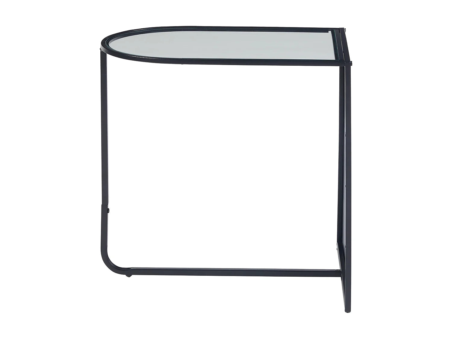 Bout de canapé verre et métal noir – ULRIK