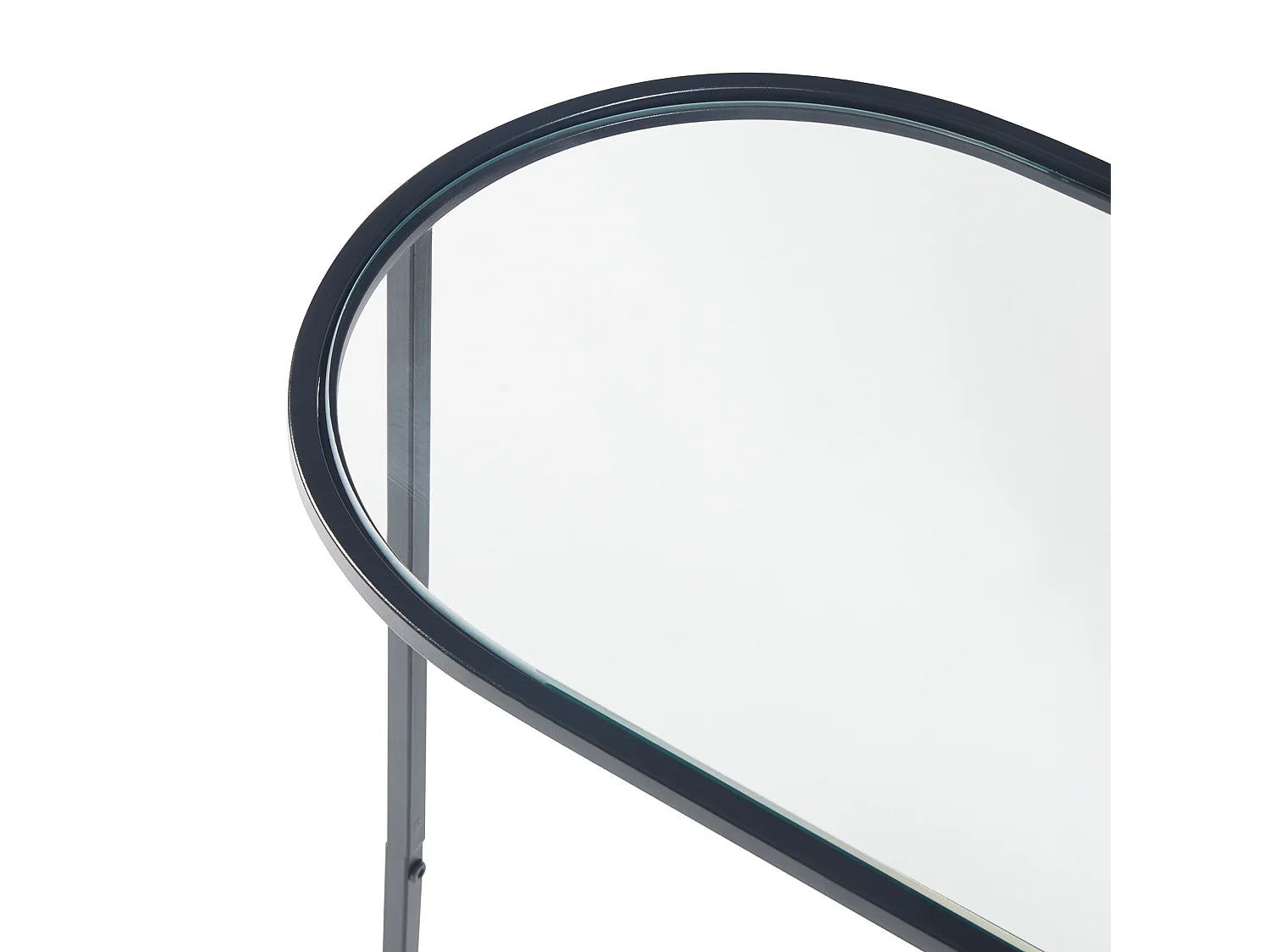Bout de canapé verre et métal noir – ULRIK