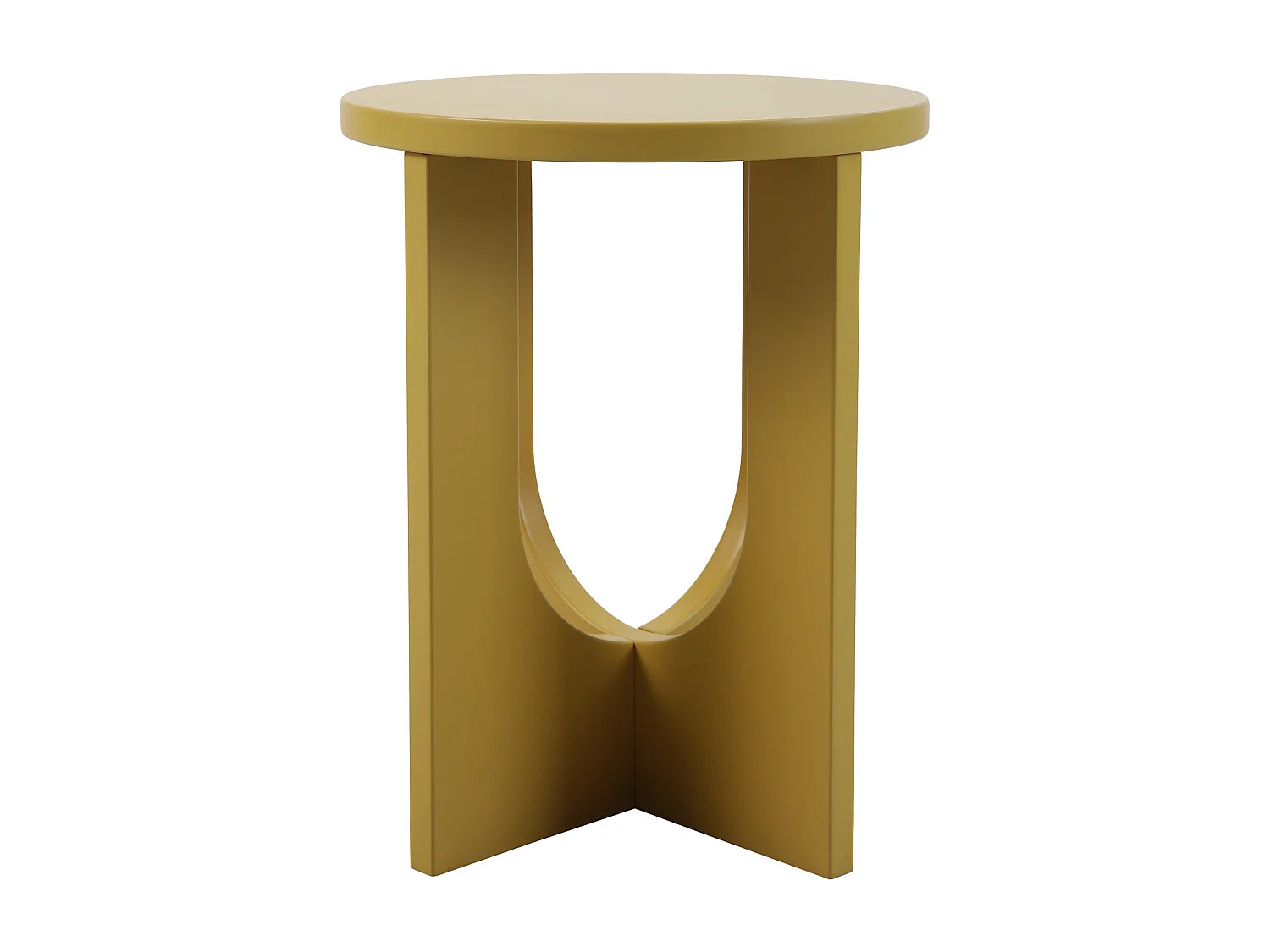 Bout de canapé carré jaune moutarde MDF – SAFRINA