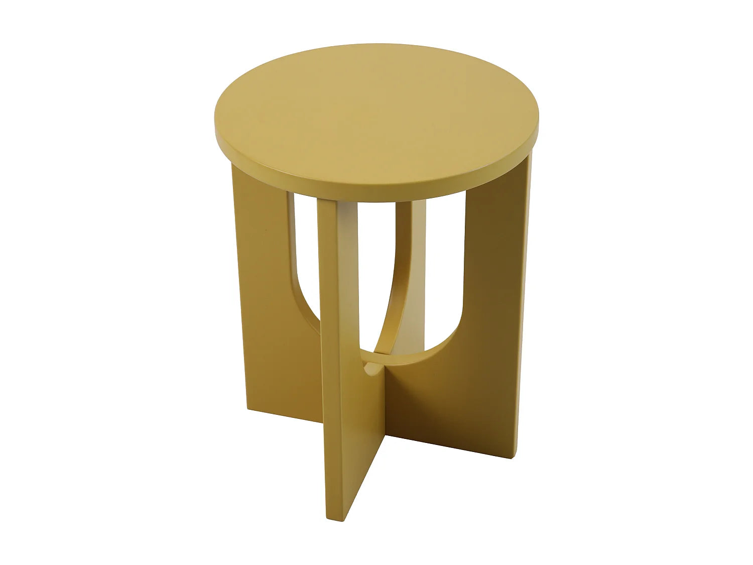 Bout de canapé carré jaune moutarde MDF – SAFRINA