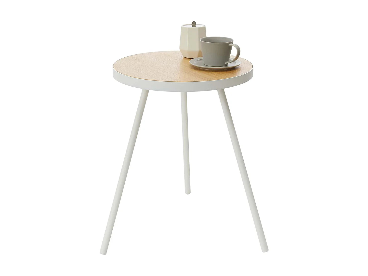 Bout de canapé rond minimaliste blanc – TOWER