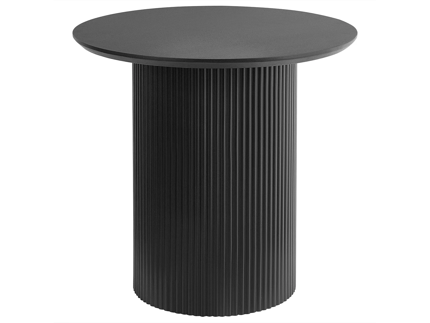 Bout de canapé carré noir base nervurée – LEORA