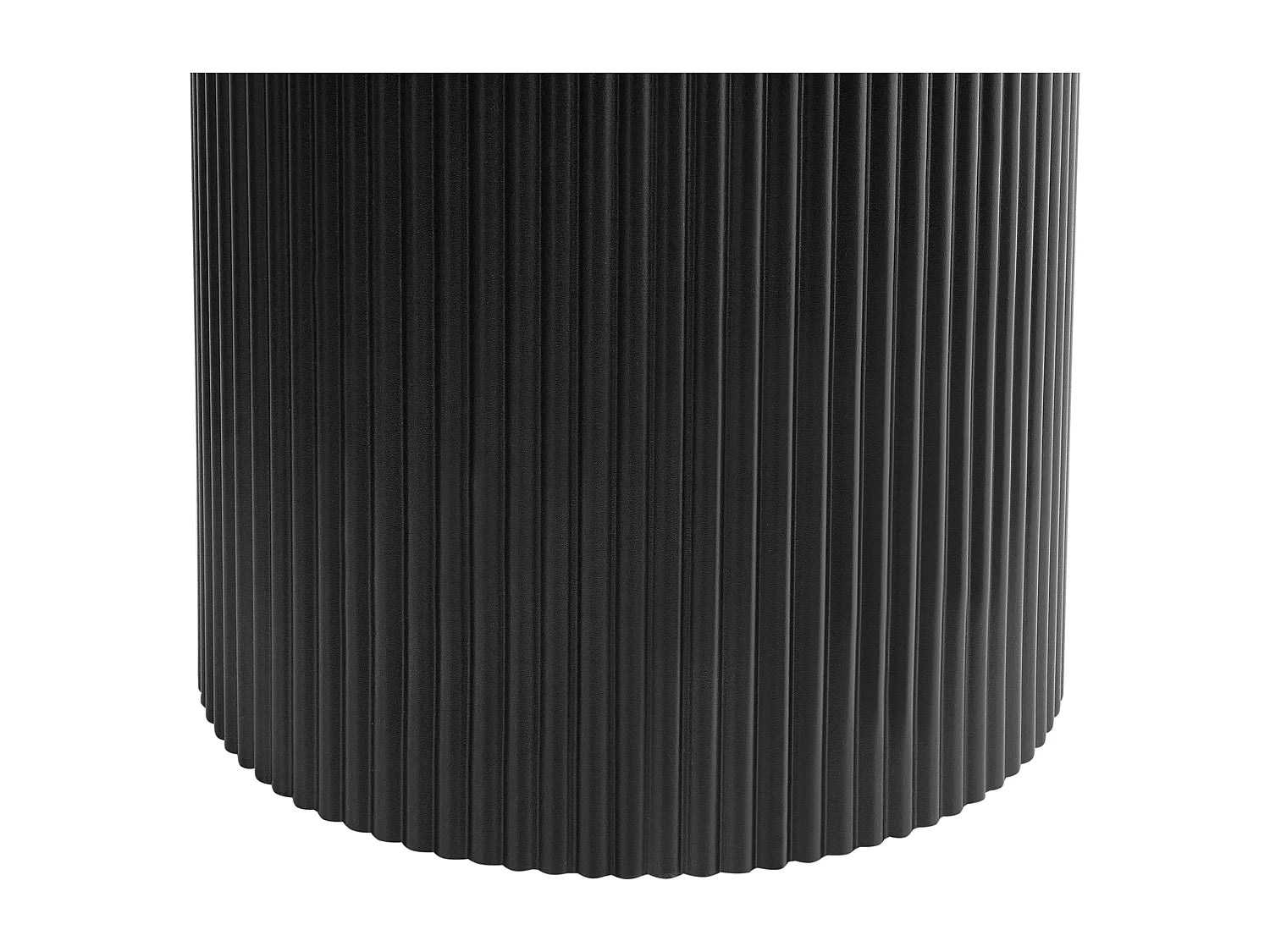 Bout de canapé carré noir base nervurée – LEORA