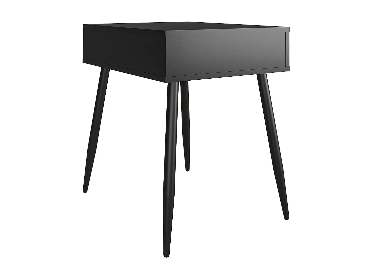 Bout de canapé chêne noir avec tiroir minimaliste – DELVAUX