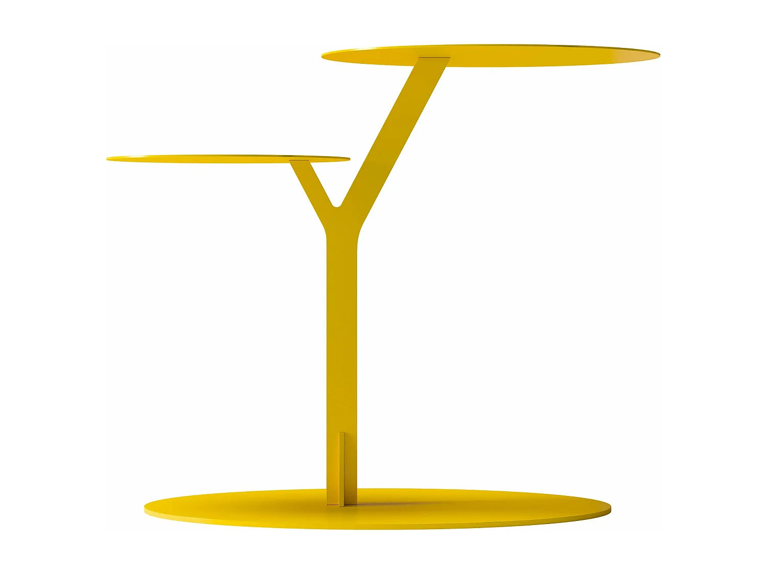 Bout de canapé en métal jaune pour salon – SOLEA