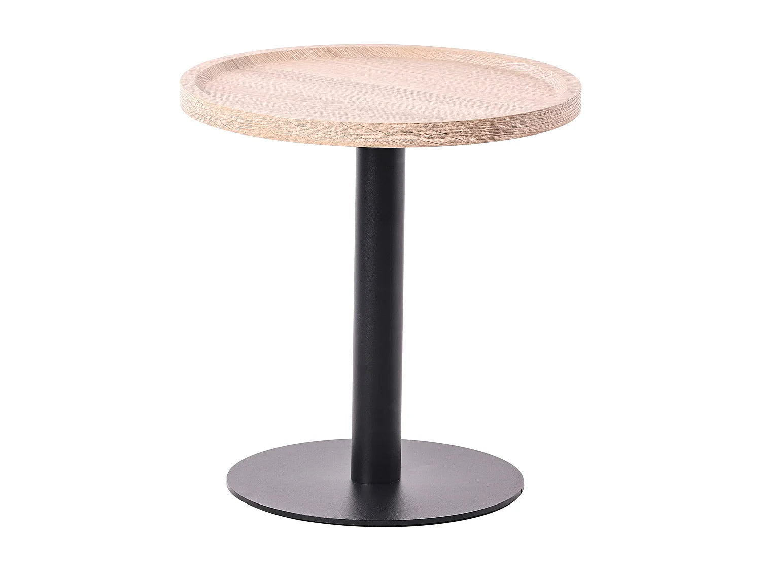 Bout de canapé rond en bois de chêne camel – ASPEN