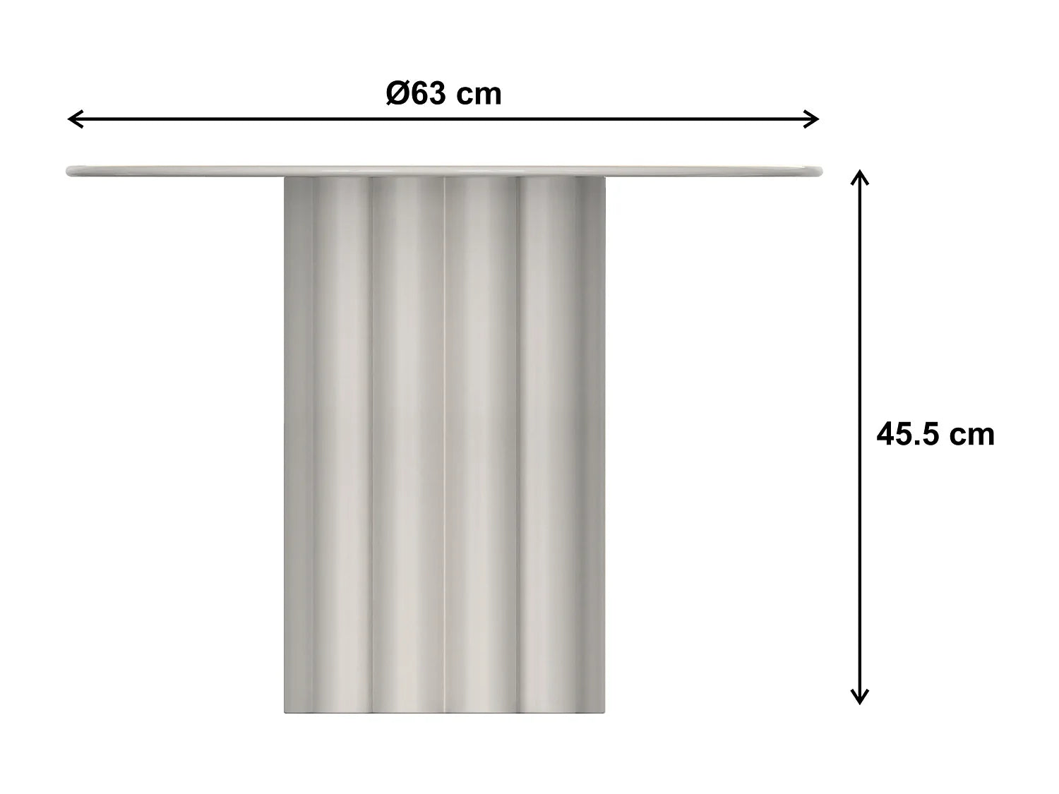 Bout de canapé rond en métal crème mat – WILVA