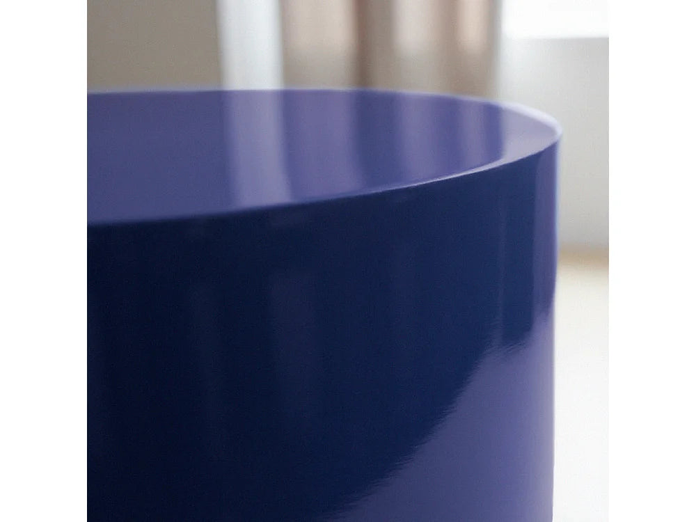 Bout de canapé rond en métal indigo – LUNA