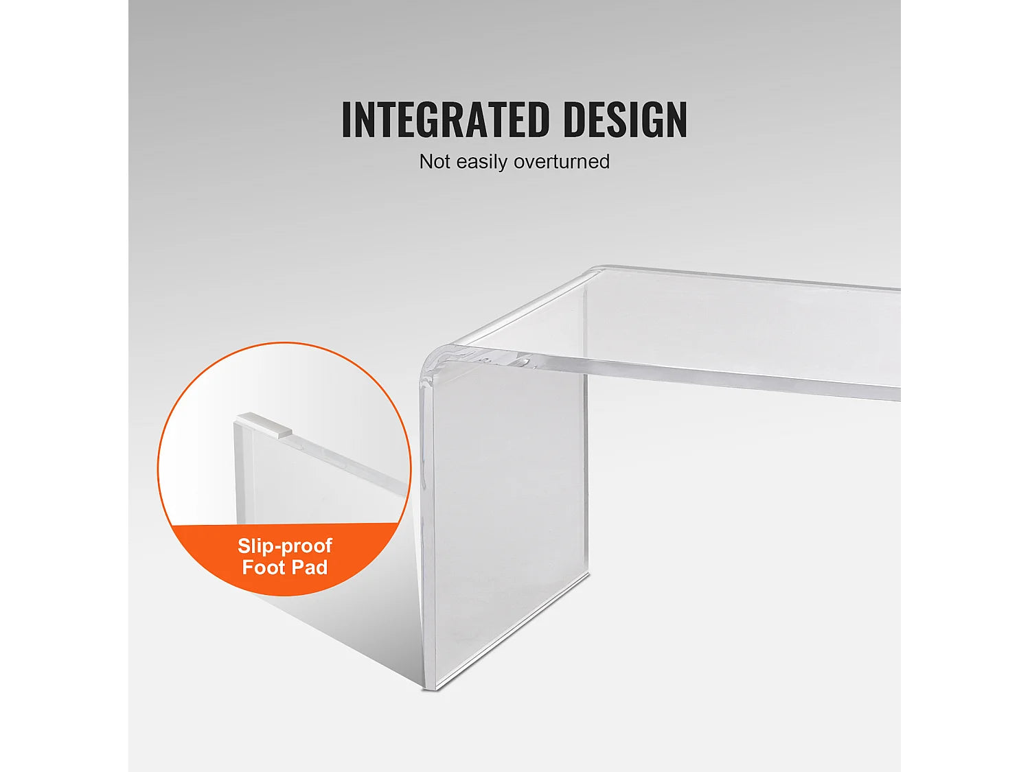 Bout de canapé en acrylique transparent forme C – CRISTAL