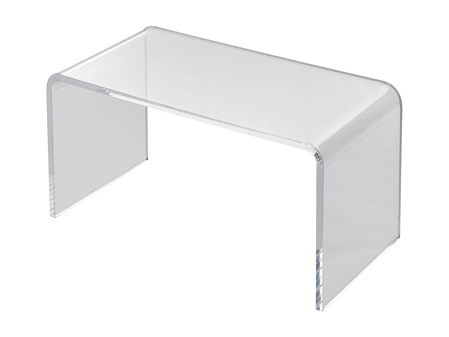 Bout de canapé en acrylique transparent forme C – CRISTAL