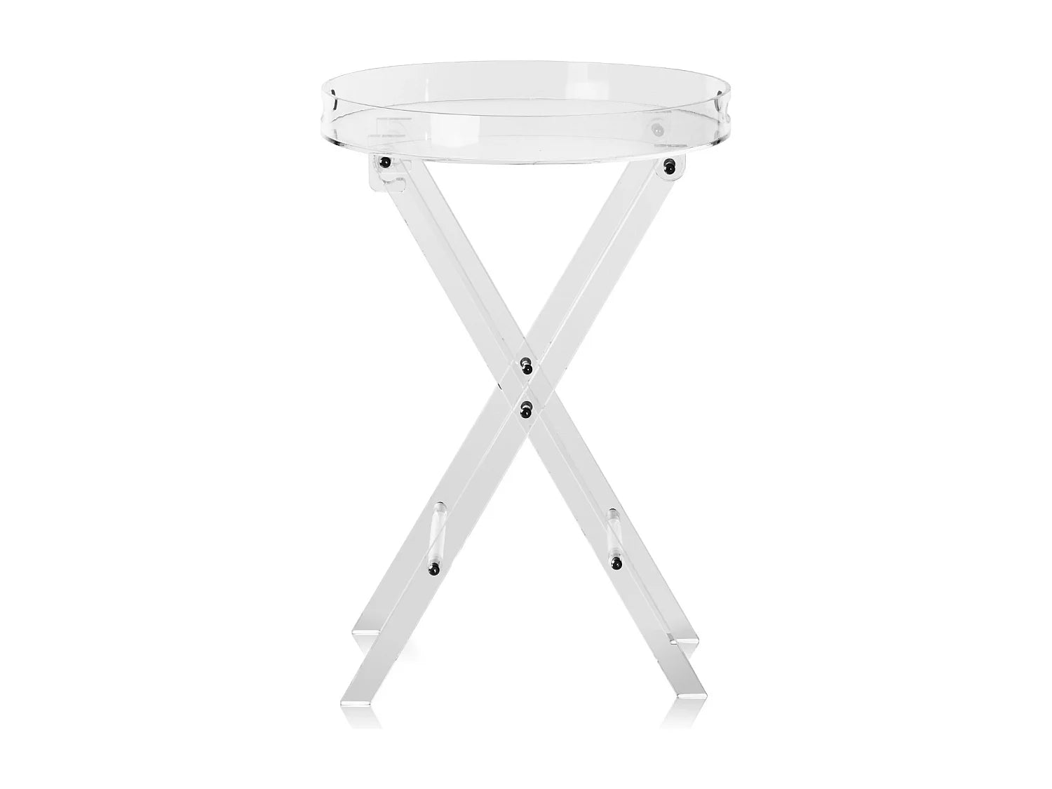 Bout de canapé pliant transparent acrylique – CLARVA