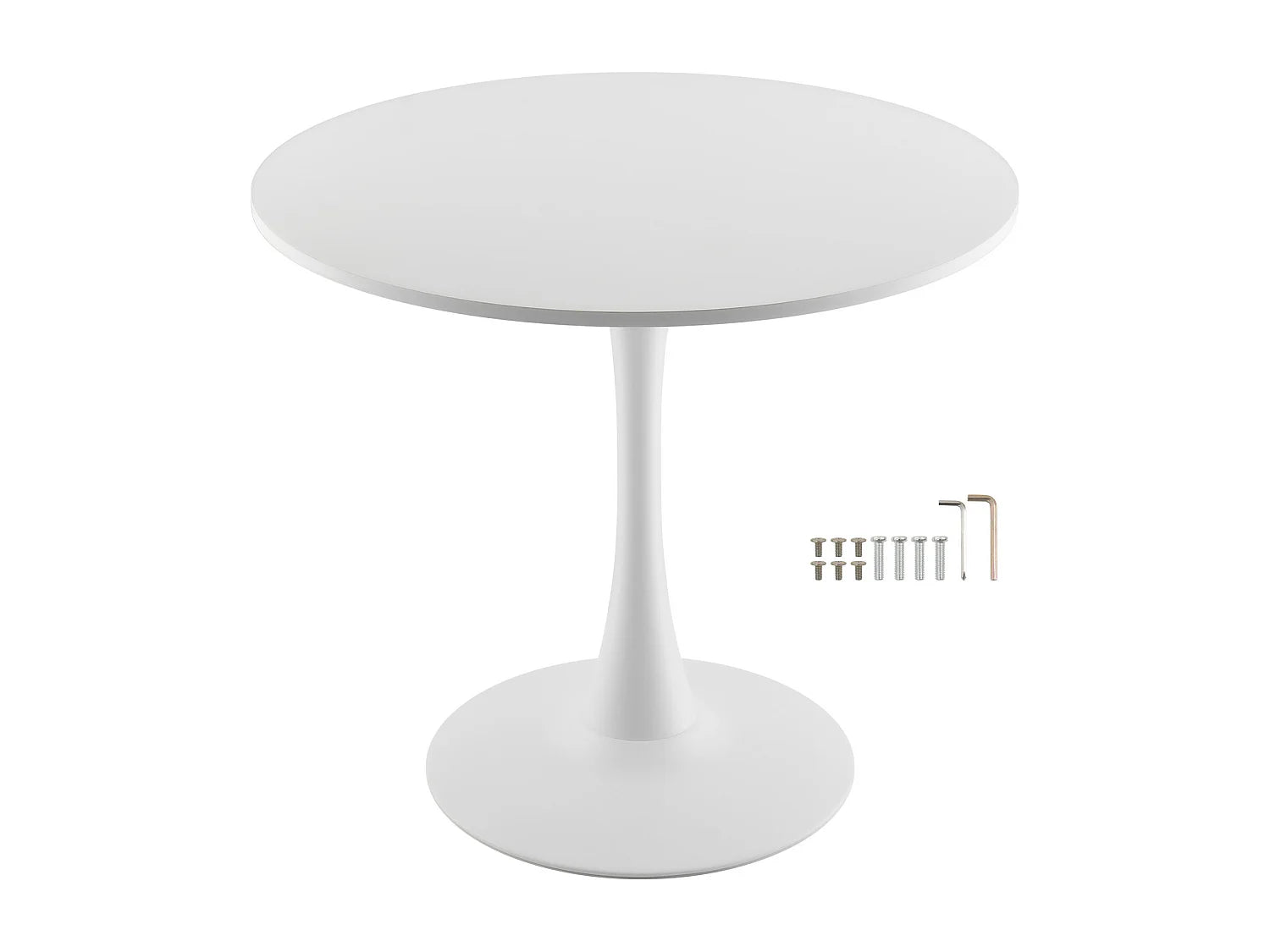 Bout de canapé rond bois et blanc – ORENZA