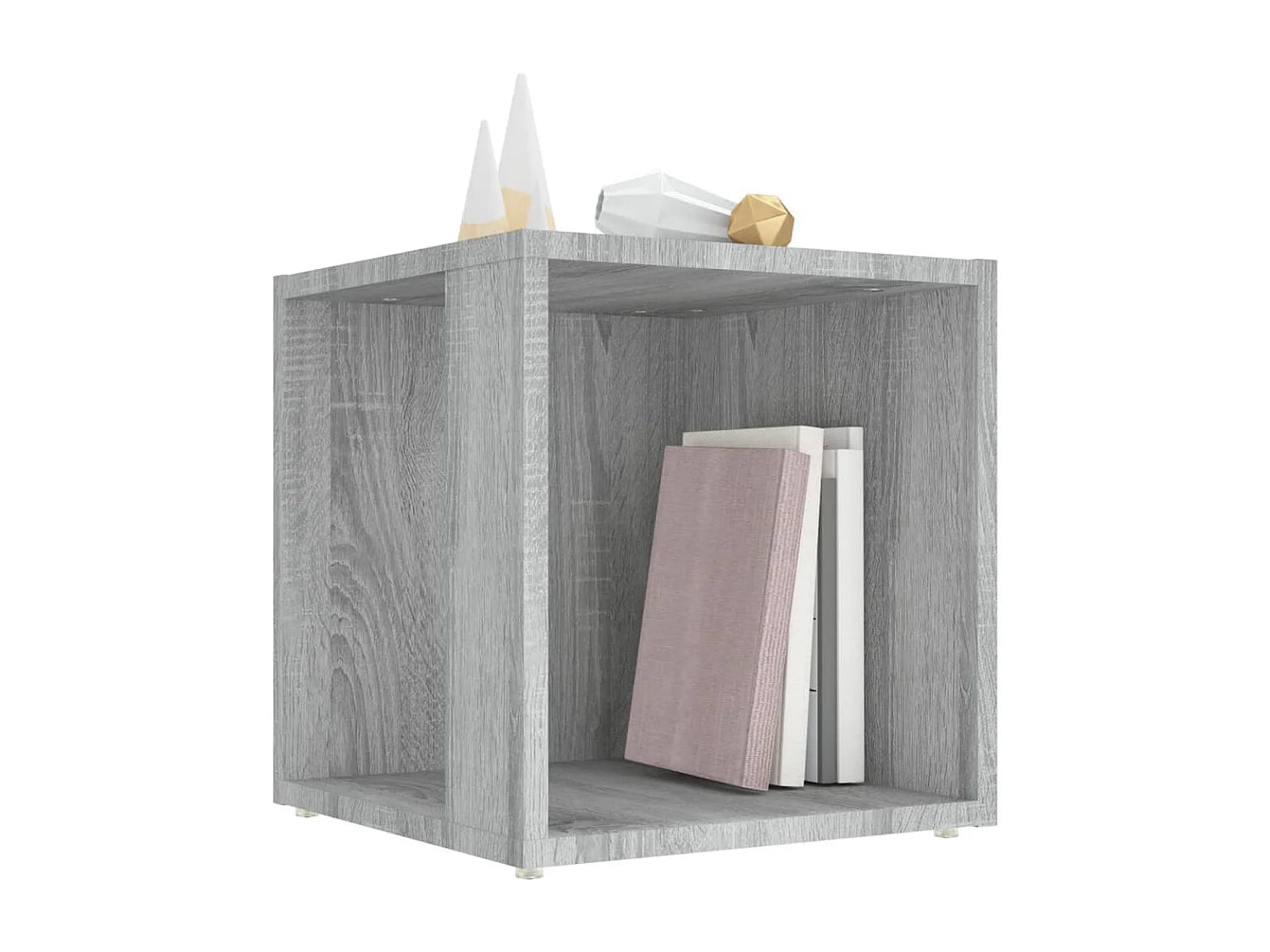 Bout de canapé cube gris avec rangement – SONARA