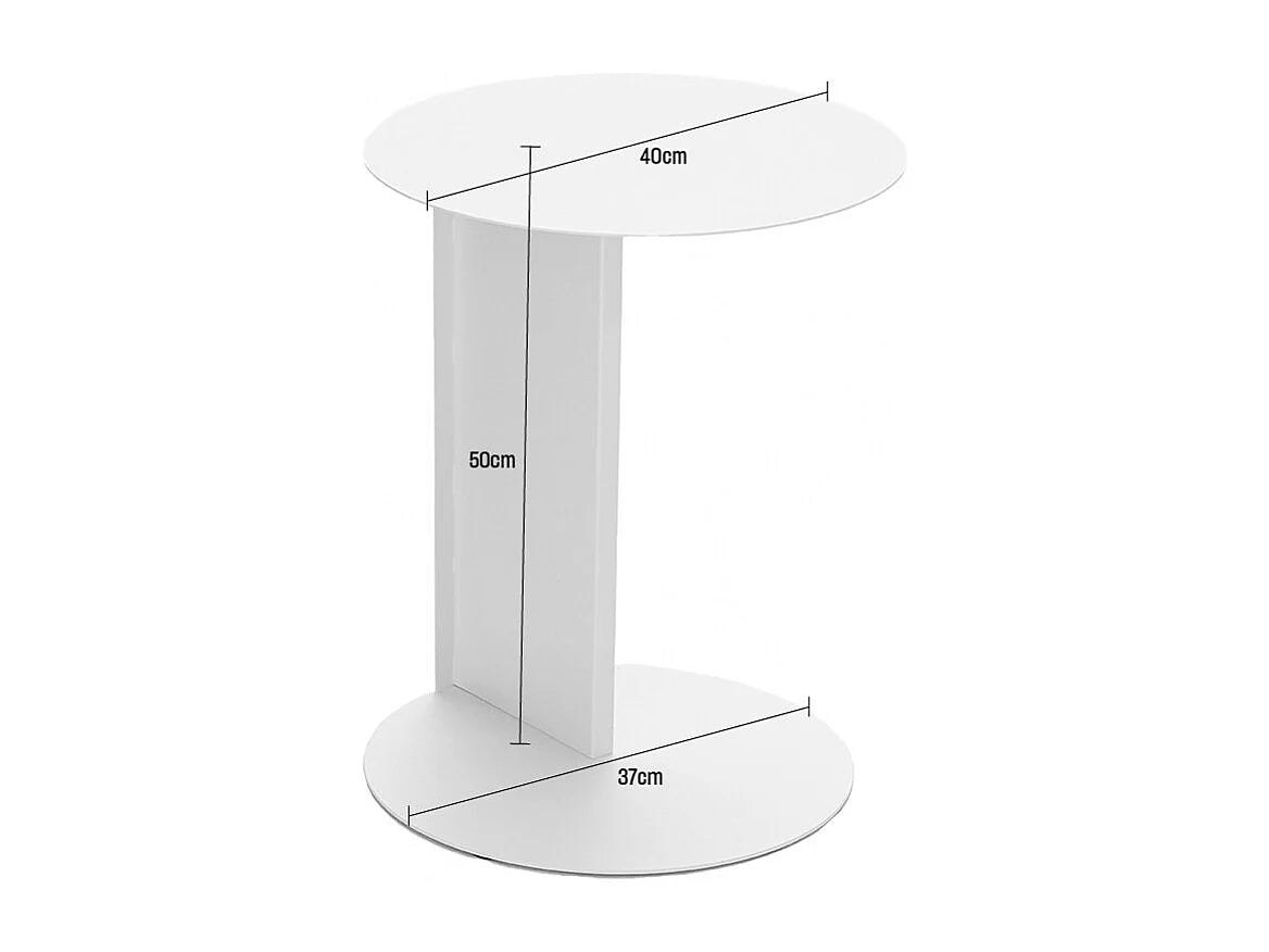 Bout de canapé rond en métal beige – JIMY