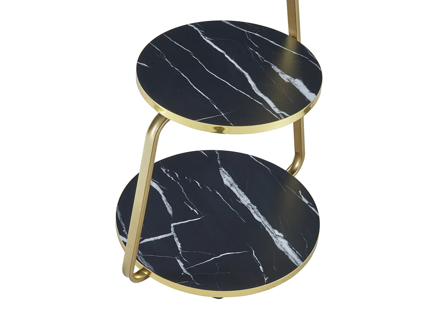 Bout de canapé marbre noir et blanc doré – MARLO