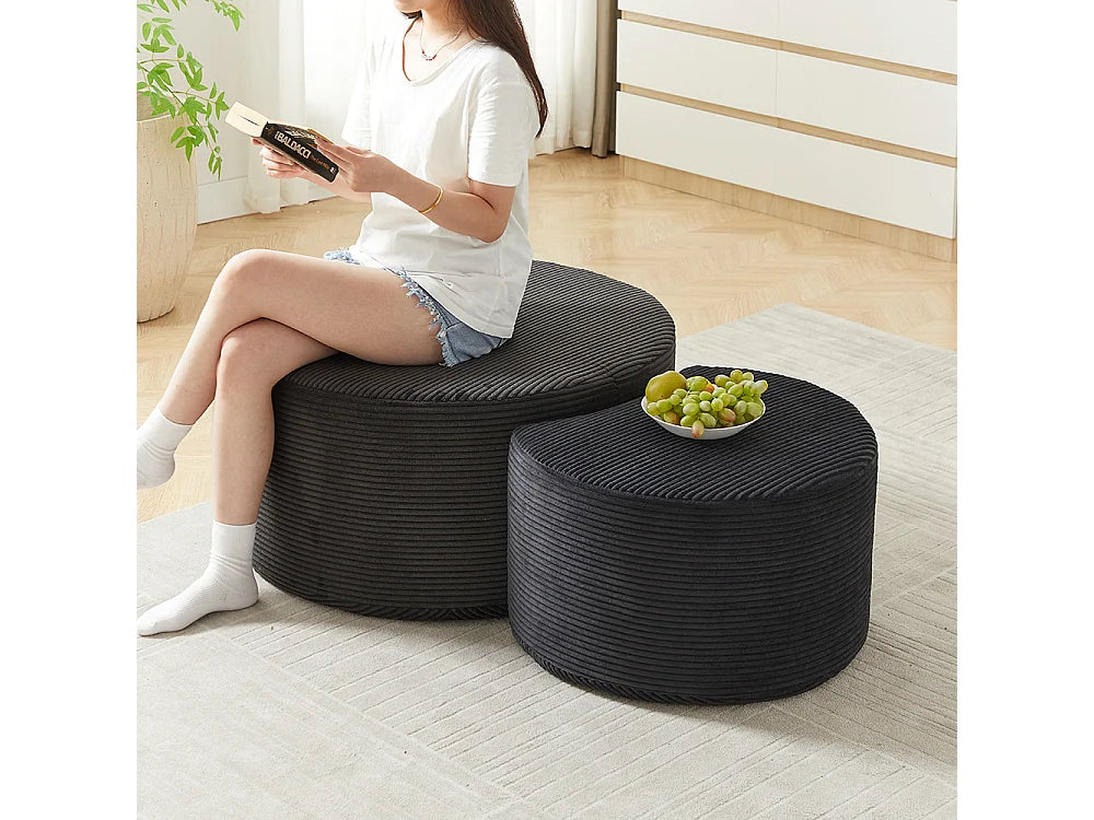 Bout de canapé pouf en mousse blanc moderne – MOELLE