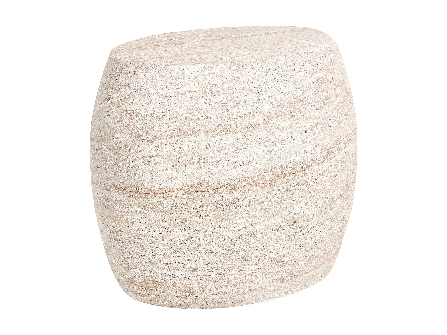 Bout de canapé effet travertin beige – TIVOLI