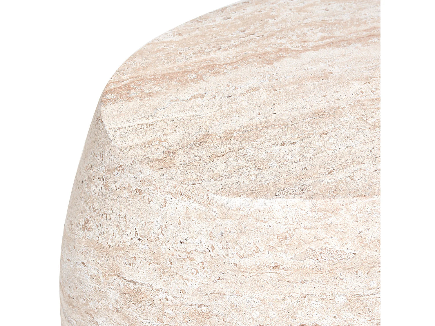 Bout de canapé effet travertin beige – TIVOLI