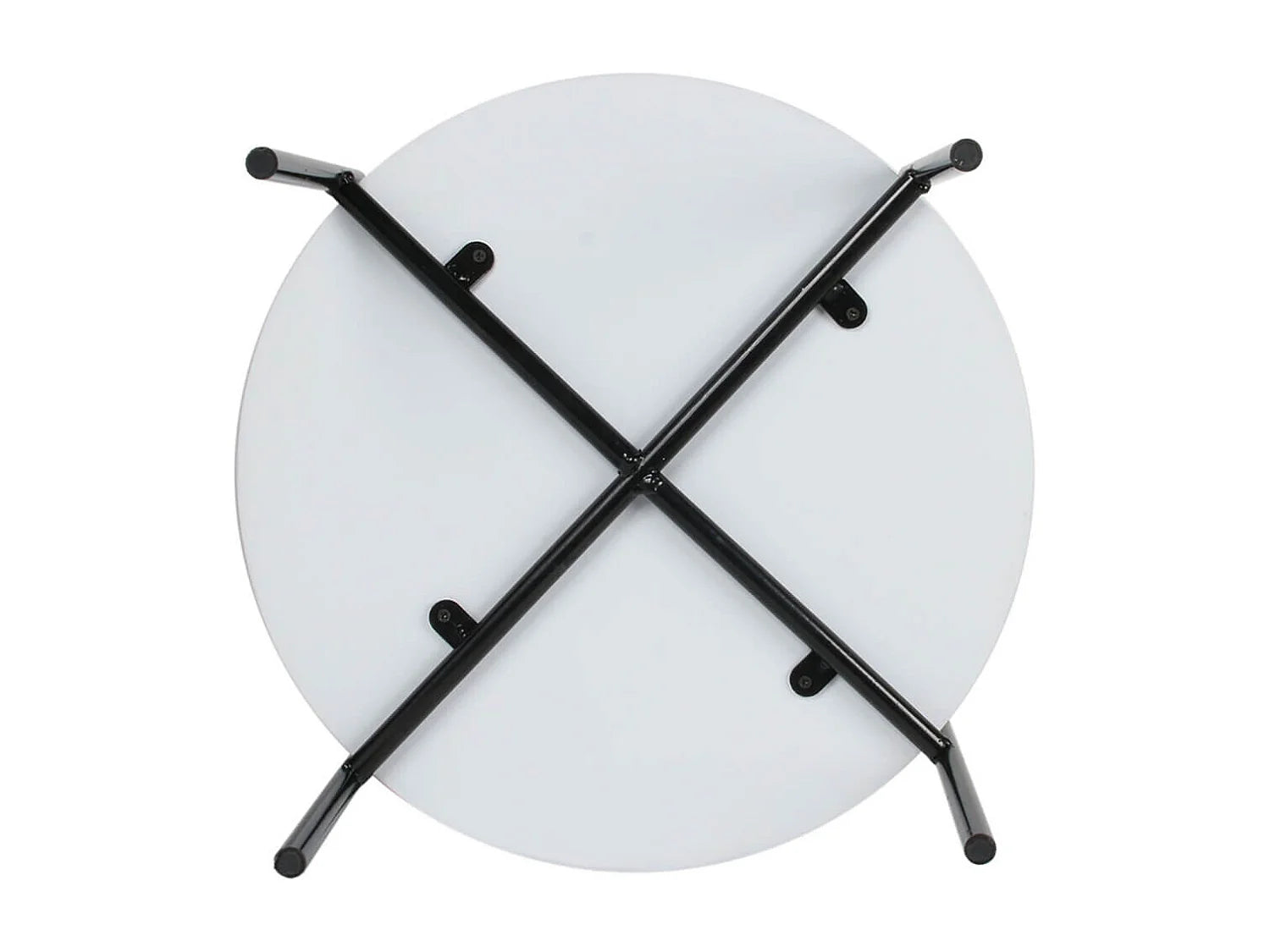 Bout de canapé rond blanc avec coffre – PERLE