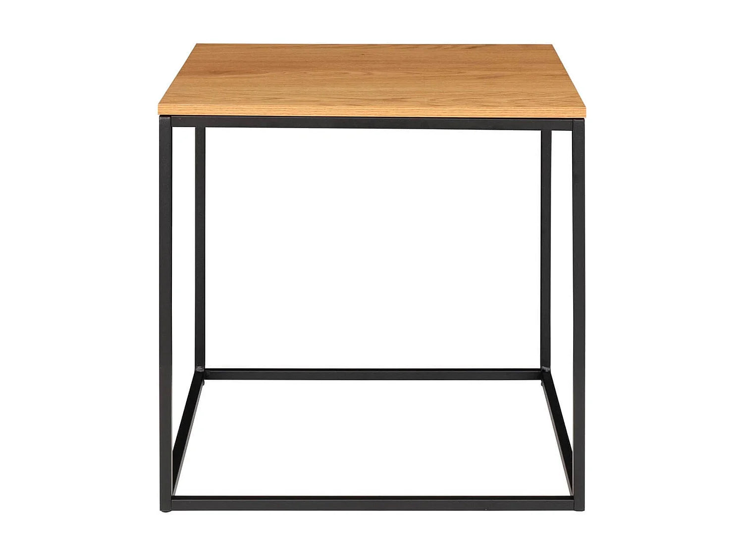 Bout de canapé carré acier et bois aspect naturel – VOLLA