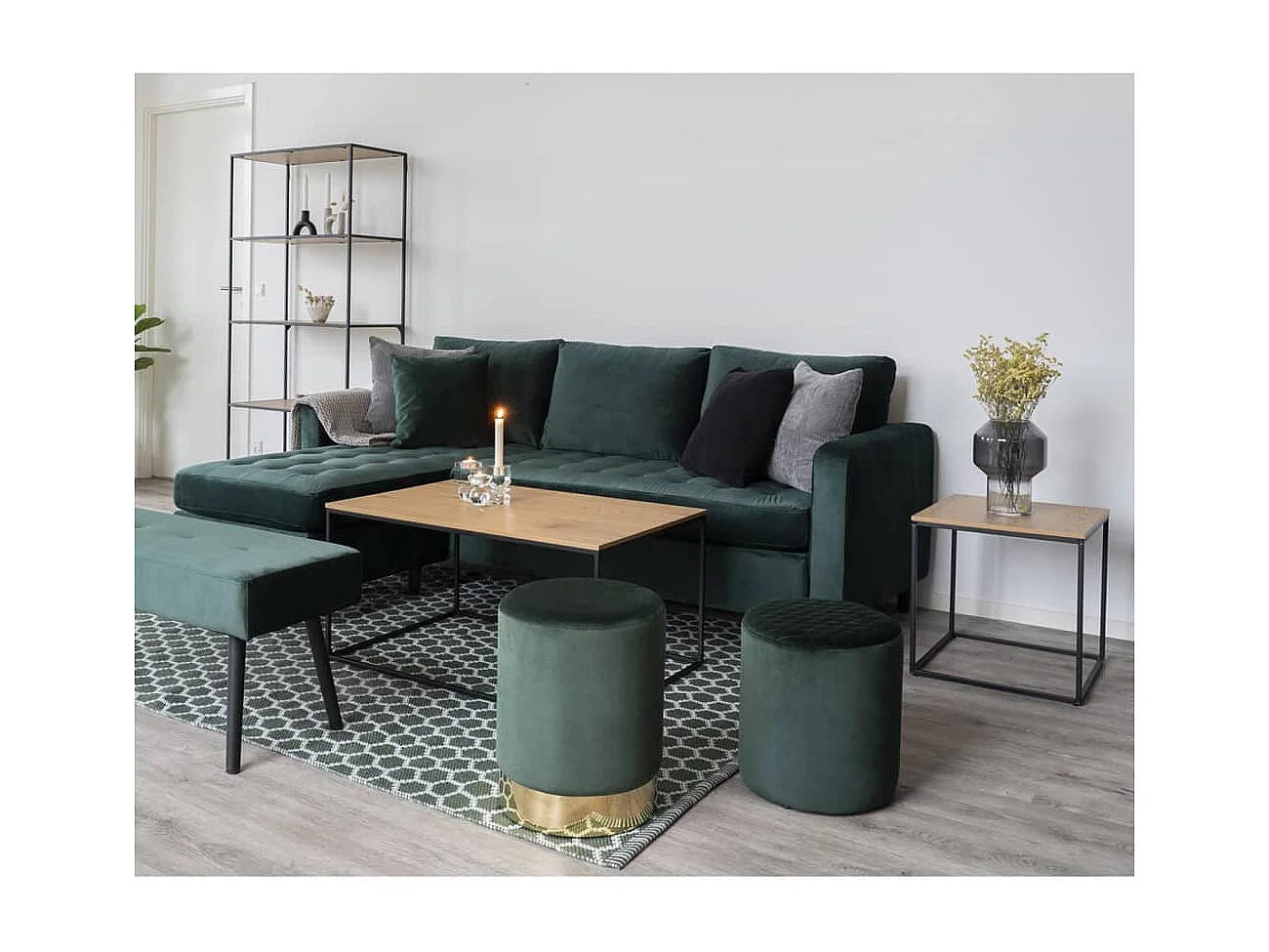Bout de canapé chêne et noir style scandinave – AVERY