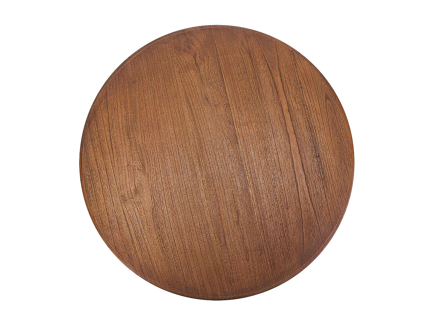 Bout de canapé rond en bois de mindi marron – WILDA