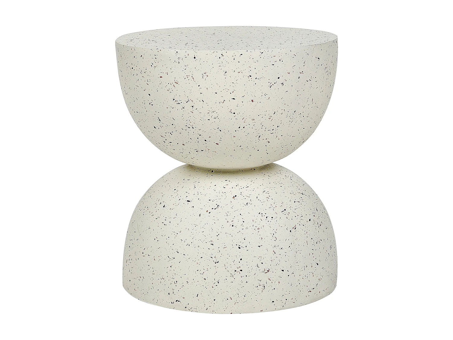 Bout de canapé effet terrazzo blanc cassé – TERRINA