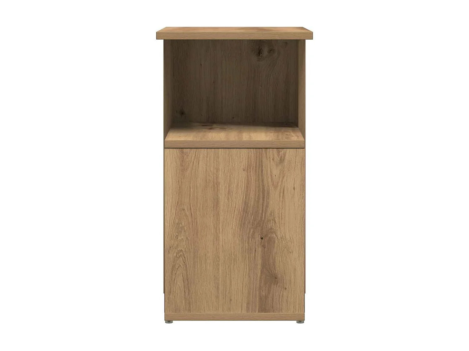 Bout de canapé chêne artisanal marron à étagère – CHENEO