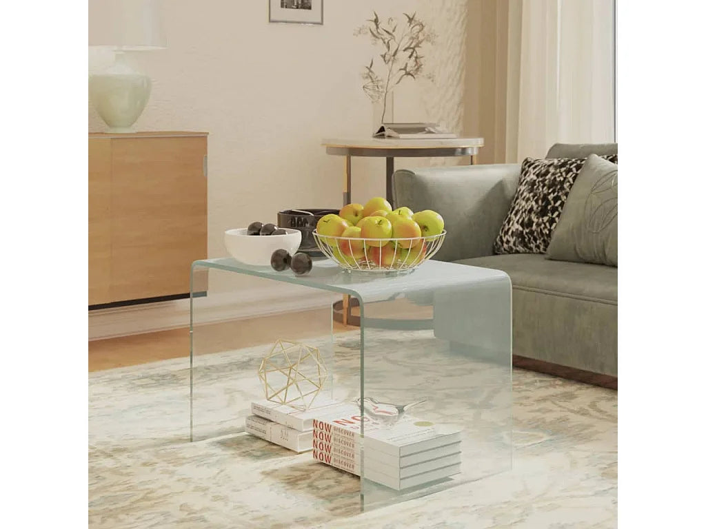 Bout de canapé en verre trempé transparent – VELIA