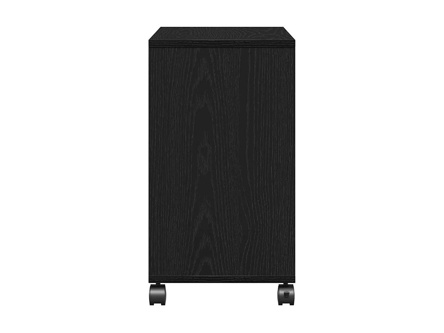 Bout de canapé chêne noir avec étagère et roulettes – EBONY