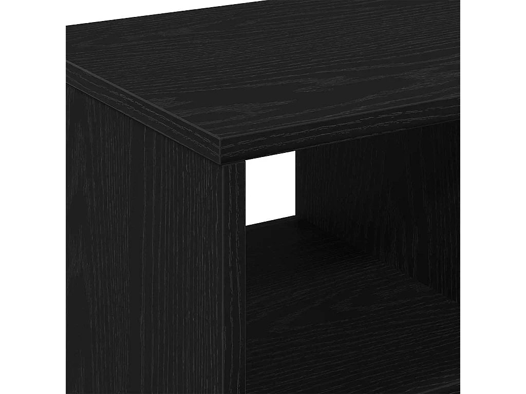 Bout de canapé chêne noir avec étagère et roulettes – EBONY