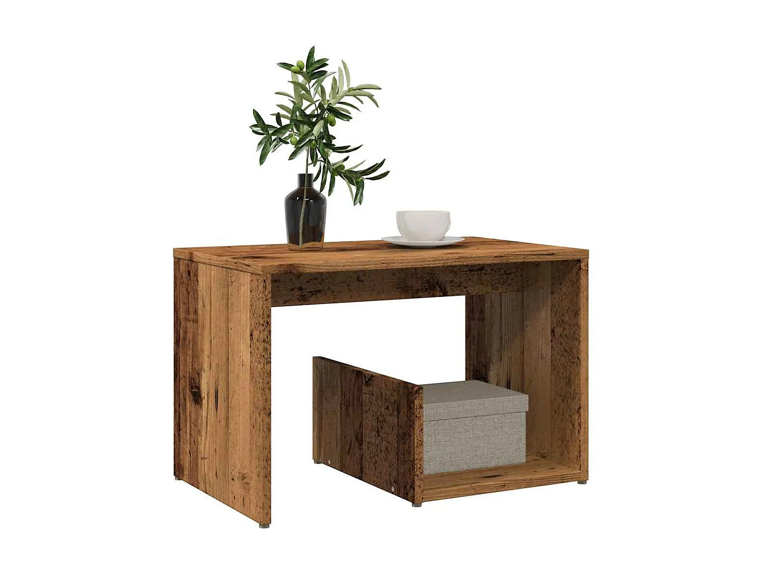 Bout de canapé en bois vieux bois marron – TRONKA